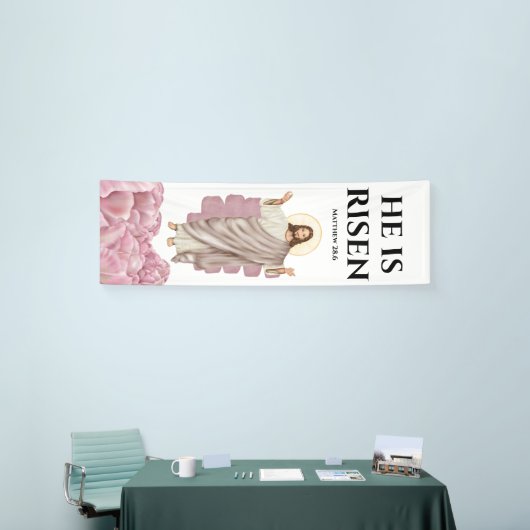 Banderoles Jésus Christ il est ressuscité céleste être (Salon professionnel)