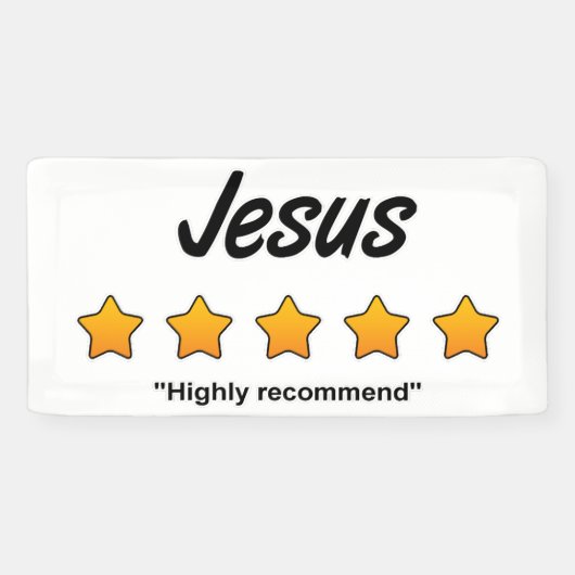 Banderoles Jésus cinq étoiles (Horizontal)