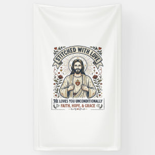 Banderoles Jésus Couture Tricot Chemise Graphique Chrétien_1