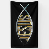 Banderoles Jésus dans un symbole de poissons (Vertical)