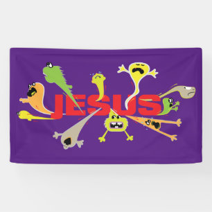 Banderoles Jésus effrayant
