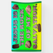 Banderoles Jésus Est Le Rocher De Mon Salut. (Vertical)