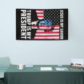 Banderoles Jésus Est Mon Sauveur Trump Est Mon Président 2024 (Salon professionnel)