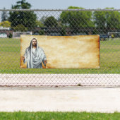 Banderoles Jésus et le modèle de parchemin (En situation)