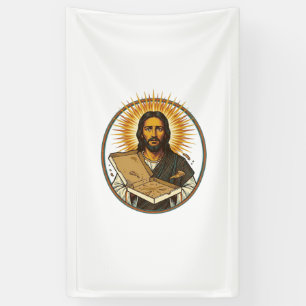 Banderoles Jésus Trompé Par Une Boîte De Pizza Vide Humour De