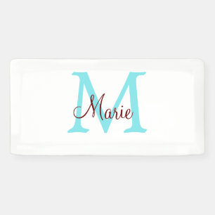 Banderoles jeté simple minimal ajouter nom monogramme rose ro