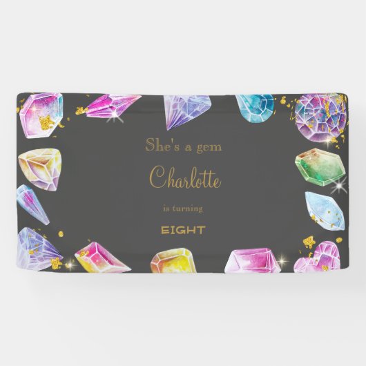 Banderoles Jeu d'anniversaire Cristaux Jeu de Fête de fille d (Horizontal)