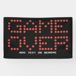 Banderoles Jeu Vidéo de jeu sur Lettering Gamer D20 Dice
