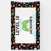 Banderoles Jeu vidéo Niveau haut Anniversaire de enfant Gamer (Vertical)