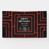 Banderoles Jeu vidéo Retro Arcade Neon Anniversaire de enfant (Horizontal)