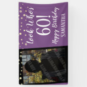 Banderoles Jeune fille qui a 60 ans à Confetti (Vertical)