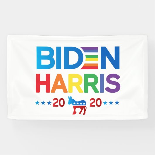 Banderoles Joe Biden Kamala Harris Gay pride Rainbow 2020 (Horizontal)