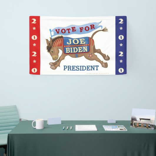 Banderoles Joe Biden pour le président 2020 Democrat Donkey v (Salon professionnel)