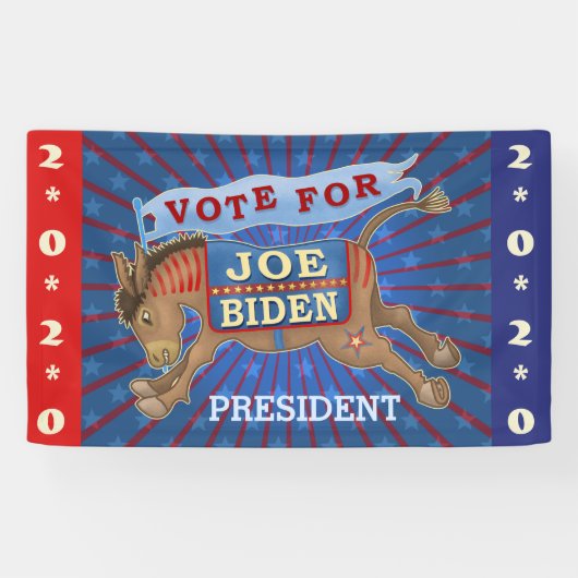Banderoles Joe Biden pour le président 2020 Démocrate Donkey (Horizontal)