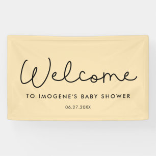 Banderoles Joli Baby shower de typographie lunaire Bienvenue