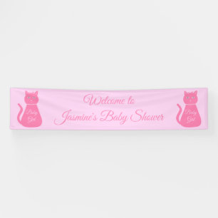 Banderoles Joli bébé rose fille chat Baby shower personnalisé