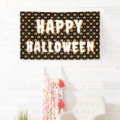 Banderoles Joli Citrouille face Motif noir orange blanc Texte (En situation)