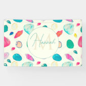 Banderoles Joli coquillages colorés Motif beige (Horizontal)