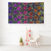 Banderoles Joli Damask Roses Arc-En-Ciel Avec Fils (Insitu)