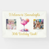 Banderoles Joli dans Cocktail à thème rose 30e anniversaire (Horizontal)