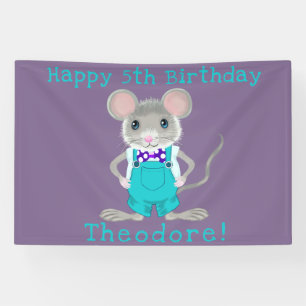 Banderoles Joli et élégant petit souris anniversaire personna
