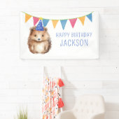 Banderoles Joli hérisson, parti anniversaire de enfant (En situation)