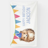 Banderoles Joli hérisson, parti anniversaire de enfant (Vertical)