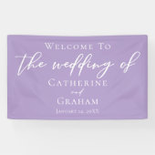 Banderoles Joli Lilac violet Mariage de typographie blanche (Horizontal)