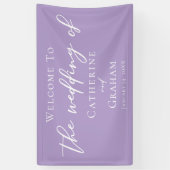 Banderoles Joli Lilac violet Mariage de typographie blanche (Vertical)