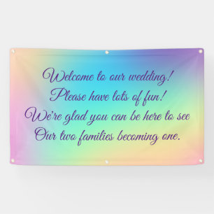 Banderoles Joli Pastel Rainbow Mariage dégradé