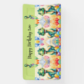 Banderoles Joli petit dinosaure avec beaucoup de ballons colo (Verticale)