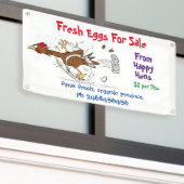 Banderoles Joli poulets drôles dessin oeufs à vendre signe (Bâtiment extérieur)