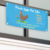 Banderoles Joli poulets drôles dessin oeufs à vendre signe (Bâtiment extérieur)