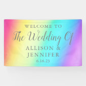 Banderoles Joli Rainbow Fade Mariage personnalisé Bienvenue (Horizontal)