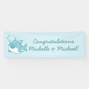 Banderoles Joli requin Baby shower Kawaii Blue Boy