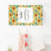 Banderoles Joli tournesol Jaune & Vert Motif Anniversaire (En situation)