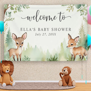 Banderoles Jolie aquarelle Baby shower d'animaux de bois