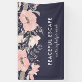 Banderoles Jolie aquarelle Floral Blush et Navy (Vertical)