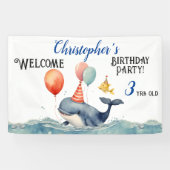 Banderoles Jolie baleine Boys Anniversaire Bienvenue (Horizontal)