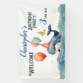 Banderoles Jolie baleine Boys Anniversaire Bienvenue (Verticale)
