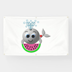 Banderoles Jolie baleine et pastèque