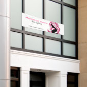 Banderoles Jolie fille aux cheveux roses Marque coiffant (Bâtiment extérieur)