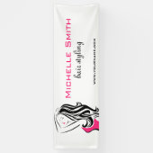 Banderoles Jolie fille avec cheveux ondulés Marque de coiffur (Vertical)