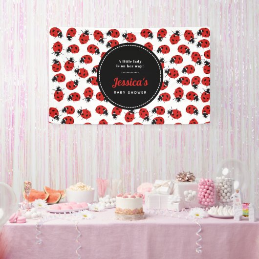 Banderoles Jolie fille Baby shower Red Ladybug (Fête)