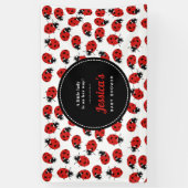 Banderoles Jolie fille Baby shower Red Ladybug (Vertical)