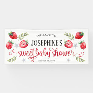 Banderoles Jolie fraise "Baby shower sucré"