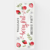 Banderoles Jolie fraise 'Berry First' 1er anniversaire (Vertical)