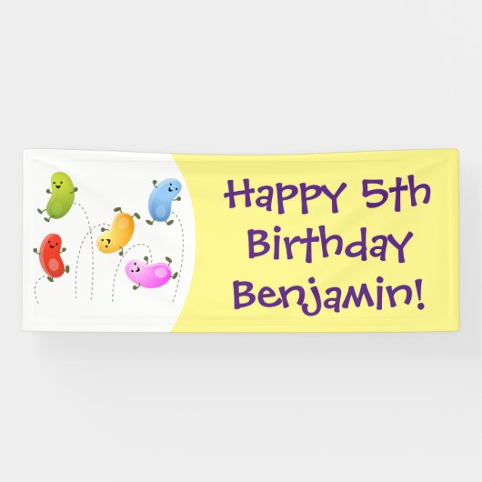 Banderoles Jolie jellybeans bondissant dessin animé (Horizontal)