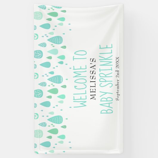 Banderoles Jolie Raindrops Bébé Sprinkle / Douche Bienvenue (Vertical)