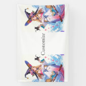 Banderoles Jolie Sorcière tenant Chat noir Thunder_Cove (Verticale)